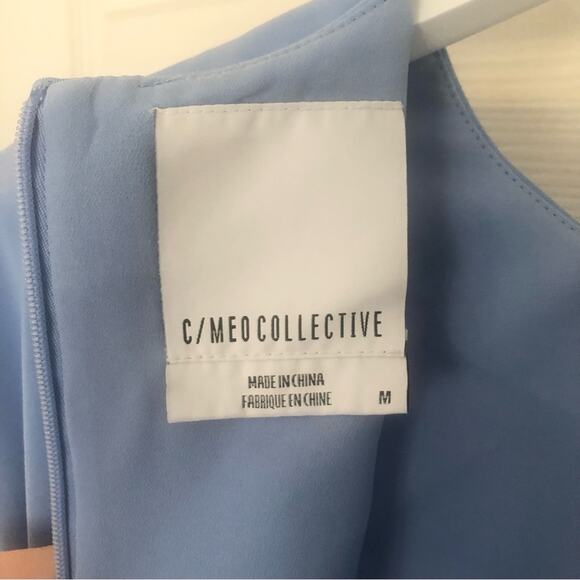 C/Meo Collective Hands On Tie Waist Dress Light Pastel Blue - Picture 12 of 12